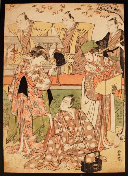 Katsukawa Shuncho, ‘Actors, Chanters and Musicians Staging the Play Mystery of Mysteries (Japan)’, 1789
