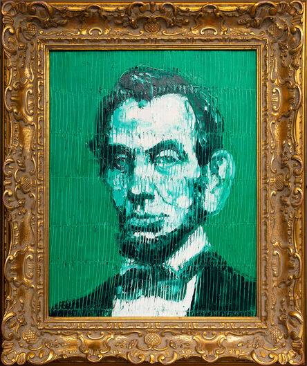 Hunt Slonem, ‘'Green Abraham Lincoln' Unique Painting’, 2022