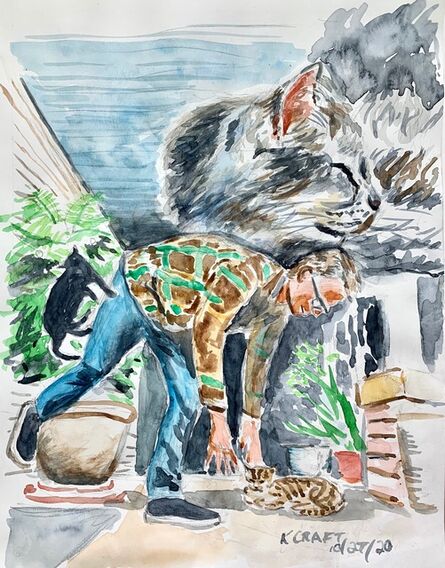 Ken Craft, ‘Evening Cat Gathering’, 2020