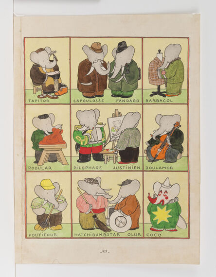 Jean de Brunhoff, ‘"All the Elephants have Chosen a Trade," published Illustration for Babar the King’, 1936