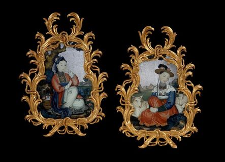 Unknown, ‘Pair of Chinoiserie Reverse Glass Paintings Chinese School’, ca. 18th Century