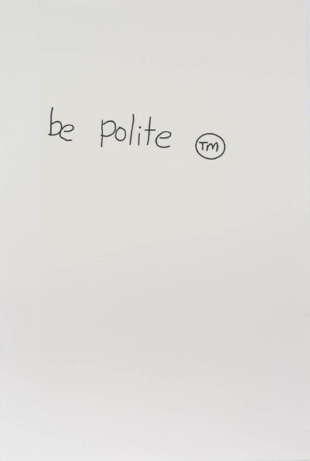 Gordon Bennett, ‘Notes to Basquiat: Be Polite’, 1998