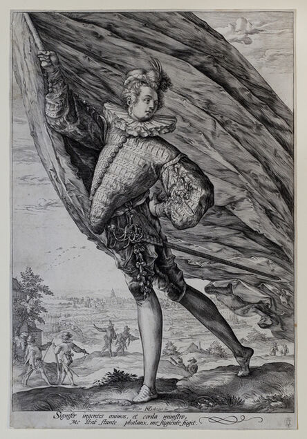 Hendrick Goltzius, ‘The Standard Bearer Turned to the Left’, 1587