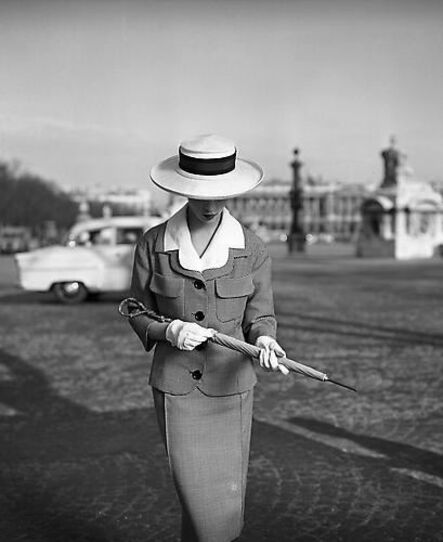 Georges Dambier, ‘Elle, Model with umbrella, Concorde Place’, March 4-1957/Printed Later