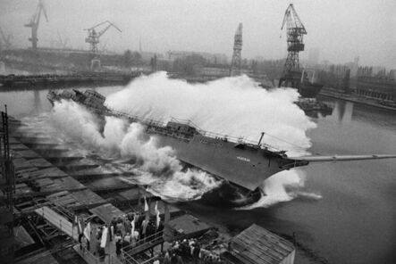 Sebastião Salgado, ‘A ship is launched. Shipyards of Gdansk. Poland.’, 1990