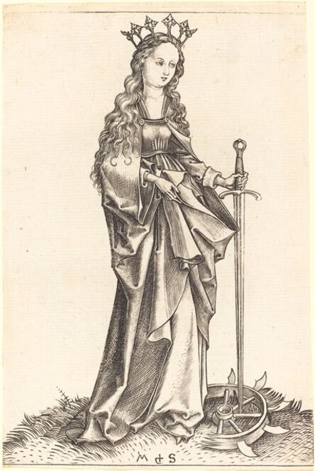 Martin Schongauer, ‘Saint Catherine of Alexandria’, ca. 1480/1490