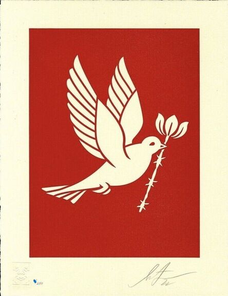 Shepard Fairey, ‘Barb Wire Dove Red’, 2022