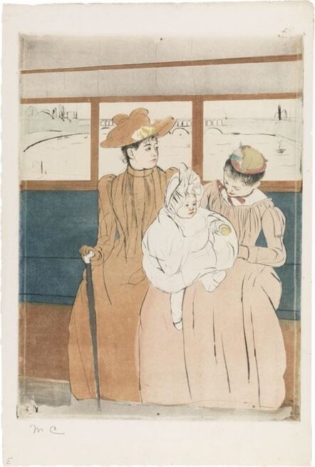Mary Cassatt, ‘In the Omnibus (Interieur d'un tramway passant un pont)’, 1890