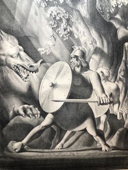 Rockwell Kent, ‘Beowulf and the Dragon’, 1931