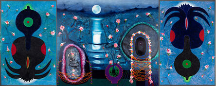 Manu Parekh, ‘Chanting for Shiva-Shakti in Moonlight (Triptych) ’, 2021