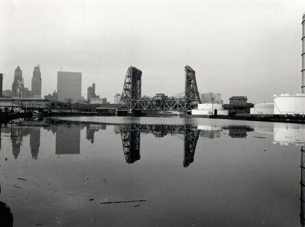 Ray Mortenson, ‘Newark, Amtrak-PATH Bridge, Gas Tank, from the Passaic River’, 1982