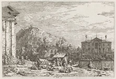Canaletto, ‘The Market at Dolo [lower left]’, ca. 1735/1746
