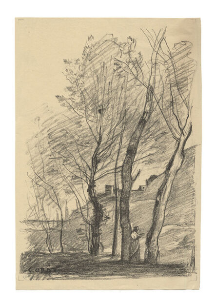 Jean-Baptiste-Camille Corot, ‘La lecture sous les arbres’, 1874