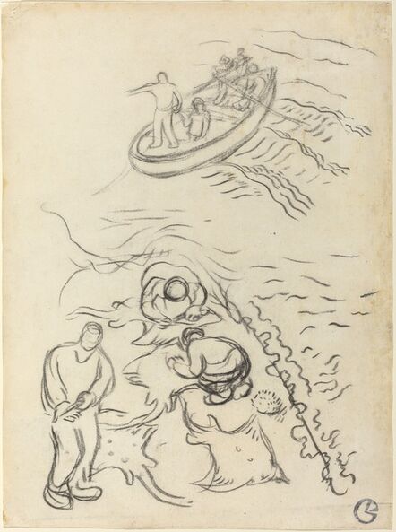 Georges Lacombe, ‘Study for "The Fishermen" with Men Emptying the Nets (Etude pour "Les Pêcheurs" et hommes vidant des raies)’, 1894/1895