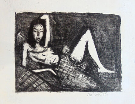 Otto Mueller, ‘Girl on the Sofa | Mädchen auf dem Kanapee’, 1921