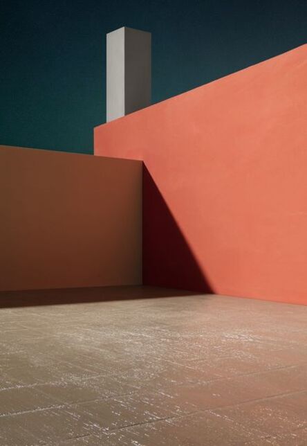 James Casebere, ‘Courtyard with Orange Wall’, 2017