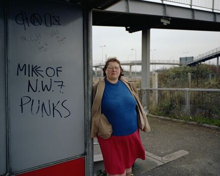 Paul Graham, ‘Woman at Bus Stop, Mill Hill, North London, November from the series A1’, 1982