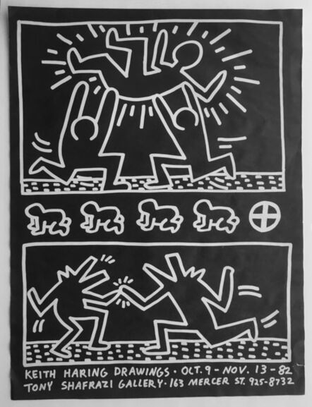 Keith Haring, ‘Tony Shafrazi Gallery poster, drawings ’, 1982