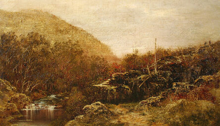 Ralph Albert Blakelock, ‘Fall Landscape, Catskills, with Hikers’, Late 19th century