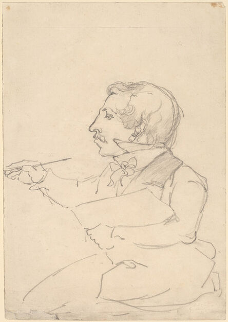 Emanuel Gottlieb Leutze, ‘Eastman Johnson Sketching’, ca. 1849/1851