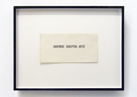 Goran Trbuljak, ‘Anonymous Conceptual Artist’, 1971-1973