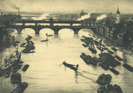 Christopher Richard Wynne Nevinson, ‘London Bridges’, ca. 1920