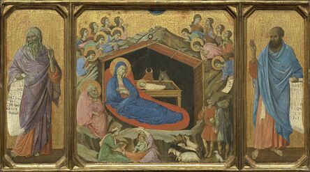 Duccio, ‘The Nativity with the Prophets Isaiah and Ezekiel’, ca. 1308-11