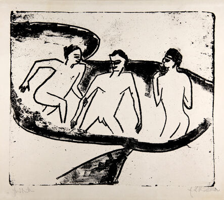 Ernst Ludwig Kirchner, ‘Drei Akte im Wasser (Three Nudes in the Water)’, 1910