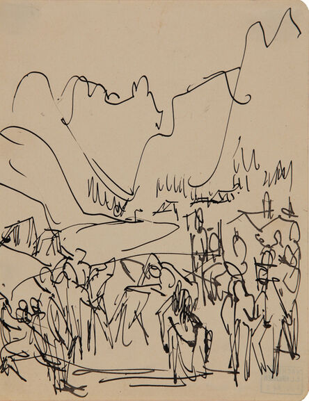 Ernst Ludwig Kirchner, ‘Ringer in den Bergen (Wrestlers in the Mountains)’, 1926