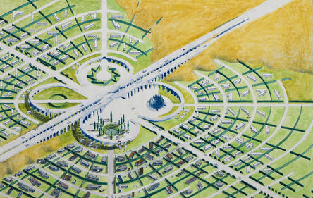Mark Mack, ‘Utopian California Community, Mobile Homes Park, Colored Overview’, 1976