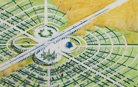 Mark Mack, ‘Utopian California Community, Mobile Homes Park, Colored Overview’, 1976