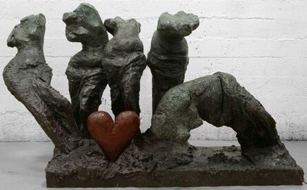 Jim Dine, ‘Five Colorful Dancers, One Bronze Heart’, 2009