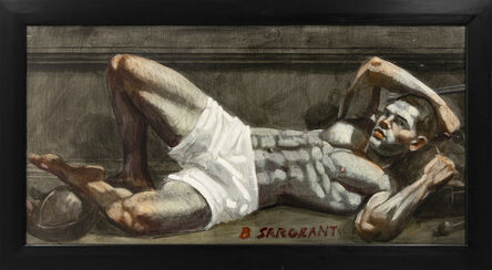 Mark Beard, ‘[Bruce Sargeant (1898-1938)] Reclining Male with Football Under Foot’, n.d.