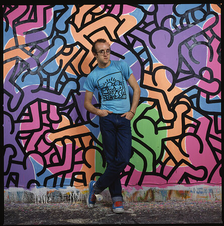 Janette Beckman, ‘Keith Haring Standing in front of Painting #2, NYC’, 1985