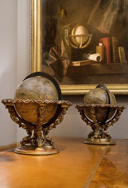 Giovanni Battista de Rossi, ‘Pair of terrestrial and celestial globes designed by Matthaeus Greuter (1566-1638)’, 1644