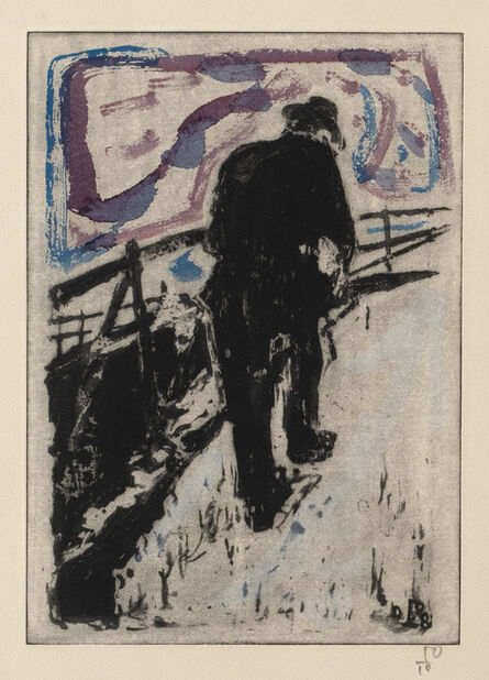 Billy Childish, ‘Man Walking Up a Snowy Slope’, 2010