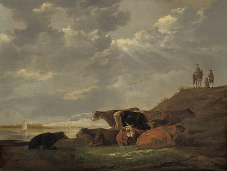 Aelbert Cuyp, ‘River Landscape with Cows’, 1645/1650