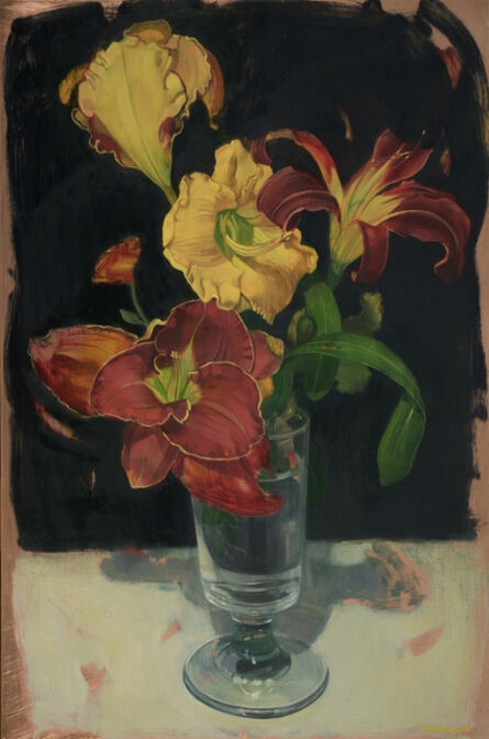 Benjamin J. Shamback, ‘Day Lily Bouquet in Footed Glass’, 2016