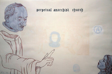 Enrique Chagoya, ‘Ghostly Meditations (perpetual anarchist church)’, 2012
