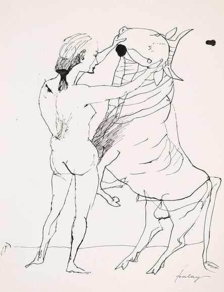 Lajos Szalay, ‘Woman and Taurus’, ca. 1970