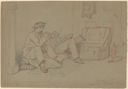 Elihu Vedder, ‘Students in the Latin Quarter, Paris’, ca. 1858