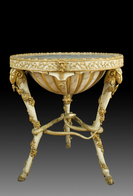 Neapolitan workshop, ‘Painted and gilded wood table inspired by the Antique, with inset white marble top’, Late 18th century