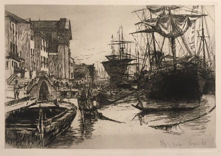 Otto Henry Bacher, ‘Fondamenta Delle Zatterre or View in Venice’, 1880