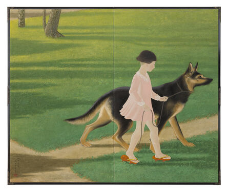 Eiko Ikeda, ‘Folding Screen, Young Girl and Shepherd (T-2273)’, 1934