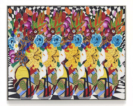 Caroline Larsen, ‘Five Éclats de Temps Boule Flo with Flowers’, 2020