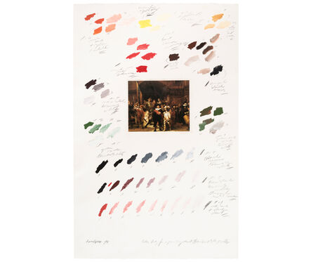 Osvaldo Romberg, ‘Estudio del color para “La Ronda Nocturna” (Rembrandt)’, 1974