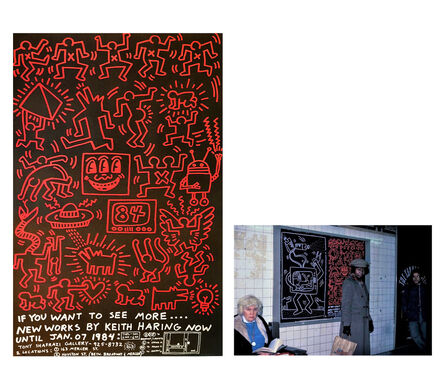 Keith Haring, ‘"Keith Haring 84", Tony Shafrazi Gallery, 1984, Exhibition Street Advert Pasteup Poster.’, 1984