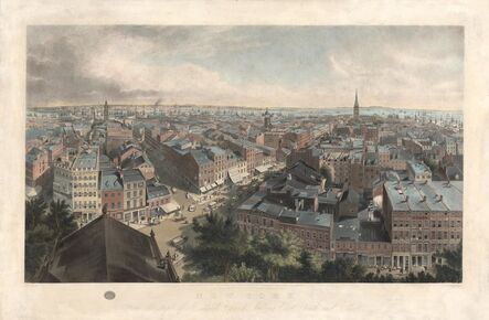 John William Hill, ‘New York from the Steeple of St. Paul's Church, Looking East, South and West.’, 1849