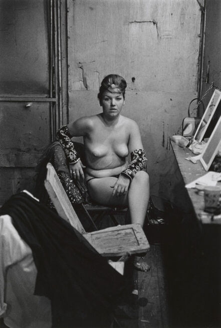 Diane Arbus, ‘Stripper with bare breasts sitting in her dressing room, Atlantic City, N.J.’, 1961