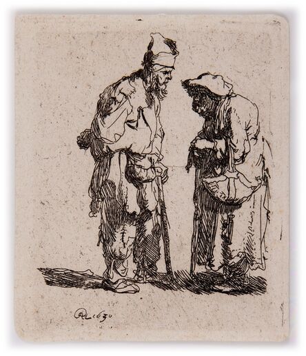 Rembrandt van Rijn, ‘Beggar man and beggar woman conversing’, circa 1630